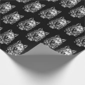 Wolfskopf verlasse Tierkunst zeichnend Geschenkpapier (Ecke)