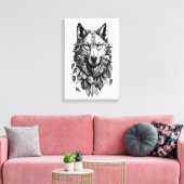 Wolfskopf verlasse Tierkunst zeichnend Leinwanddruck (Insitu (Wohnzimmer))