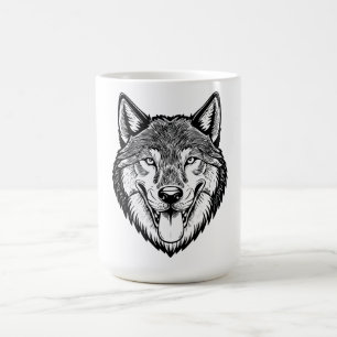 Wolfskopf von vorne kaffeetasse