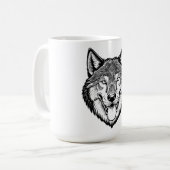 Wolfskopf von vorne kaffeetasse (Vorderseite Links)