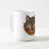 Wolfskopf von vorne kaffeetasse (Vorderseite Links)