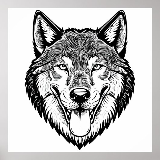 Wolfskopf von vorne poster (Vorne)