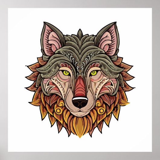 Wolfskopf von vorne poster (Vorne)