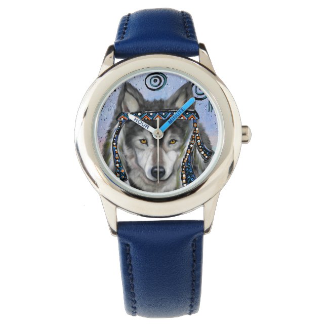 Wolfskunst Armbanduhr (Vorderseite)