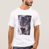 Wolfskunst - Bestie mit Fangs-T-Shirt, Angriffsmod T-Shirt (Vorderseite)