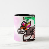 Wolfslauf im Herbst Zweifarbige Tasse (Mittel)