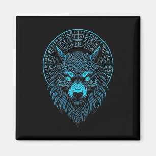Wolfsmaske Odin Runen Norse Kompass Wikinger Magnet