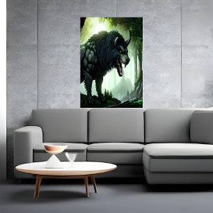 Wolfsmast im Wald   Art der AI Poster