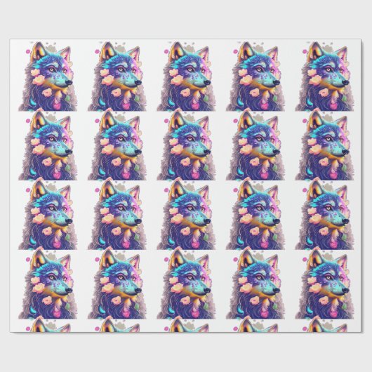 Wolfsmuster aufhellen geschenkpapier (Flach)