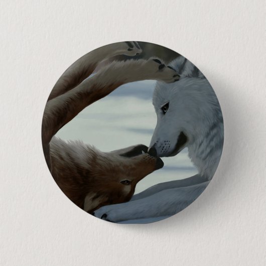 Wolfspärchen Button (Vorderseite)