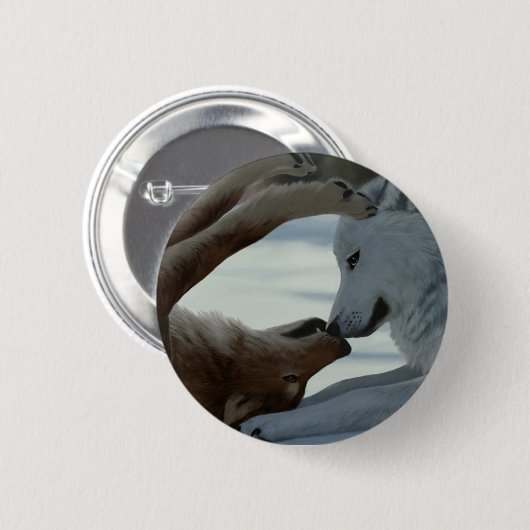 Wolfspärchen Button (Vorne & Hinten)
