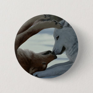 Wolfspärchen Button