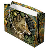 Wolfsprofil im Vintagen Stil Große Geschenktüte (Rückseite Schrägansicht)