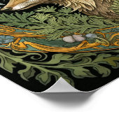 Wolfsprofil im Vintagen Stil Poster (Ecke)