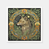 Wolfsprofil im Vintagen Stil Serviette (Vorderseite)