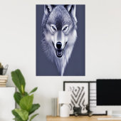 Wolfsprotrait | AI Art Poster (Heimbüro)