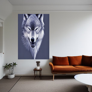 Wolfsprotrait   AI Art Poster