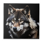 Wolfsprotrait Fliese (Vorderseite)