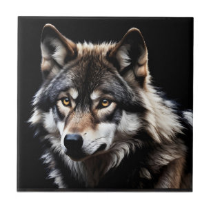 Wolfsprotrait Fliese