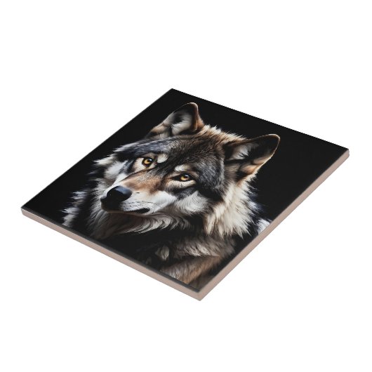 Wolfsprotrait Fliese (Seite)