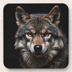 Wolfsprotrait Getränkeuntersetzer
