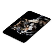 Wolfsprotrait Magnet (Linke Seite)