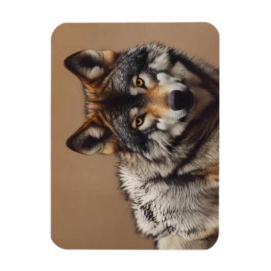 Wolfsprotrait Magnet (Vertikal)