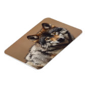Wolfsprotrait Magnet (Linke Seite)