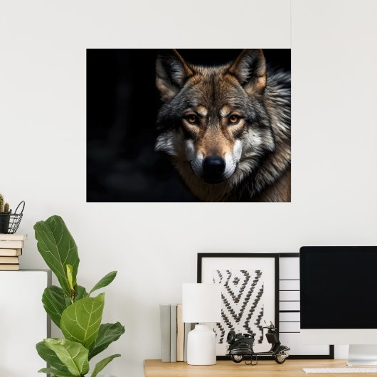 Wolfsprotrait Poster (Heimbüro)