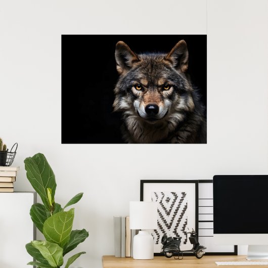 Wolfsprotrait Poster (Heimbüro)