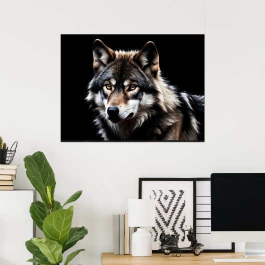 Wolfsprotrait Poster (Heimbüro)