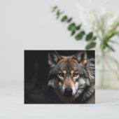 Wolfsprotrait Postkarte (Stehend Vorderseite)