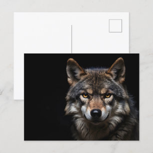 Wolfsprotrait Postkarte