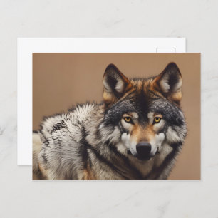 Wolfsprotrait Postkarte