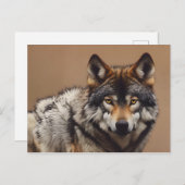 Wolfsprotrait Postkarte (Vorne/Hinten)