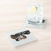 Wolfspucke Glasuntersetzer (Schrägansicht)