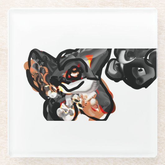 Wolfspucke Glasuntersetzer (Vorderseite)