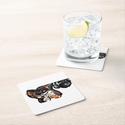 Wolfspucke Rechteckiger Pappuntersetzer (Vor Ort)