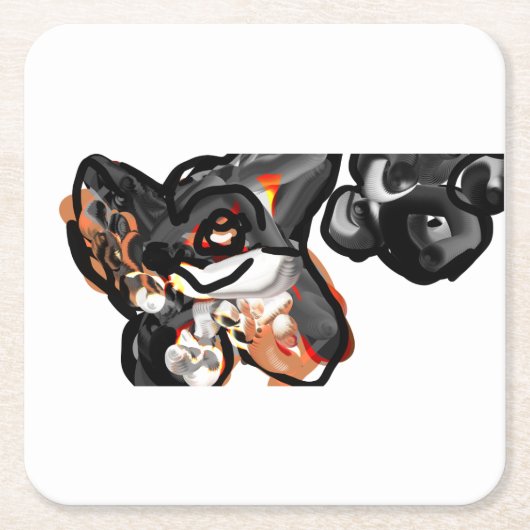 Wolfspucke Rechteckiger Pappuntersetzer (Vorderseite)