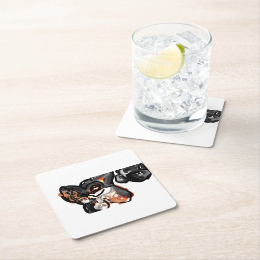 Wolfspucke Rechteckiger Pappuntersetzer (Vor Ort)