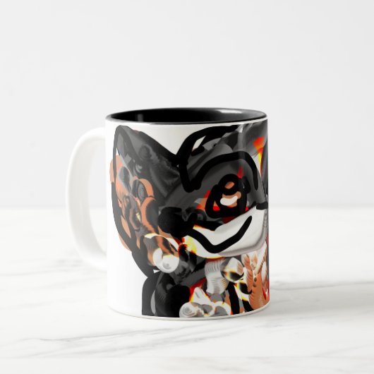 Wolfspucke Zweifarbige Tasse (Vorderseite Links)