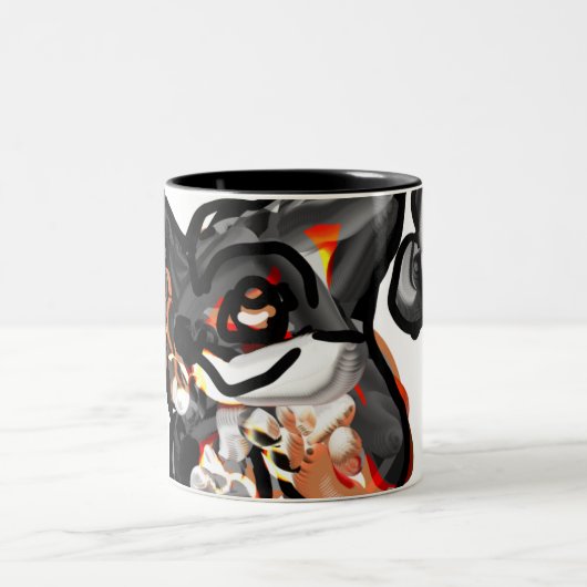 Wolfspucke Zweifarbige Tasse (Mittel)