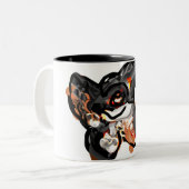 Wolfspucke Zweifarbige Tasse (Vorderseite Links)