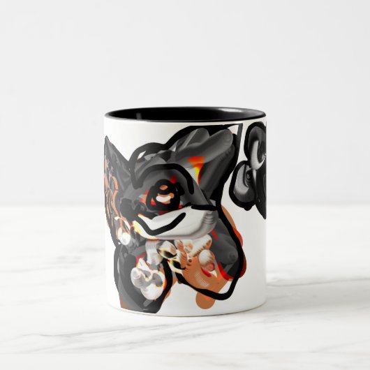 Wolfspucke Zweifarbige Tasse (Mittel)