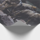 WOLFSRUDEL AUF FELSFORMATION GESCHENKPAPIER (Ecke)