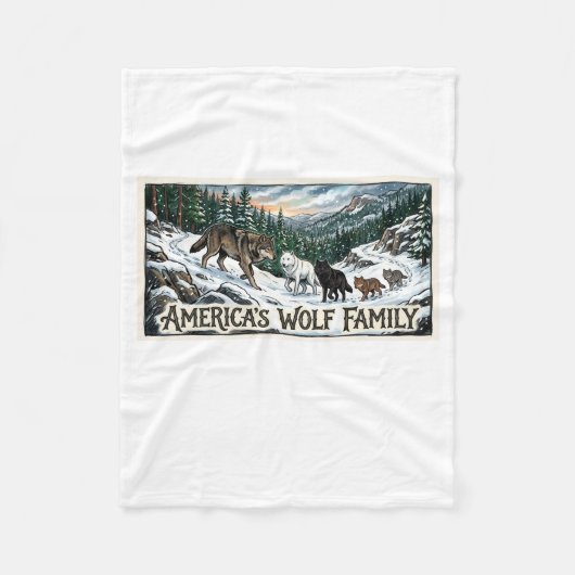 Wolfsrudel Fleecedecke (Vorderseite)