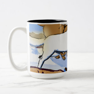 Wolfsrudel läuft im schönen Schnee Zweifarbige Tasse
