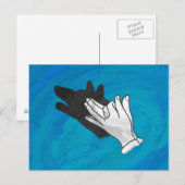 Wolfsschatten auf Blau Postkarte (Vorne/Hinten)