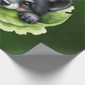 Wolfswelpe im Grünen: Geschenkpapier (Ecke)