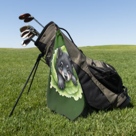 Wolfswelpe im Grünen: Golfhandtuch
